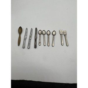Vintage Doll Miniature Silverware, Cooking/Serving Utensils Dollhouse, Barbie